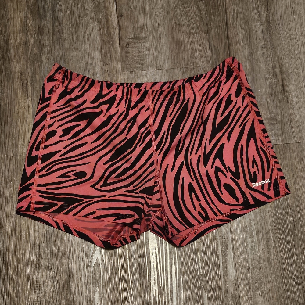 Reebok Pink and Black Zebra Print Shorts